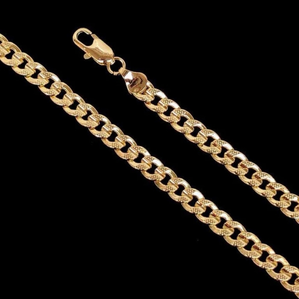 18K Gold Filled 6.3mm Round Cuban Chain w/Diamond Cut